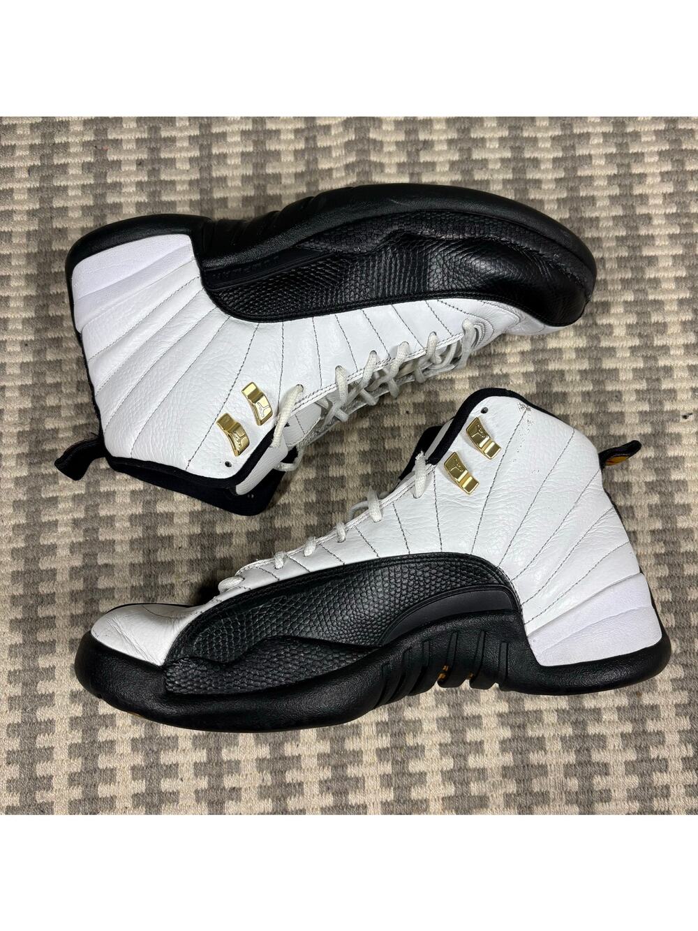 Nike Air Jordan 12 Retro Taxi 2013 White Black Gold Mens Size 10.5 130690-125